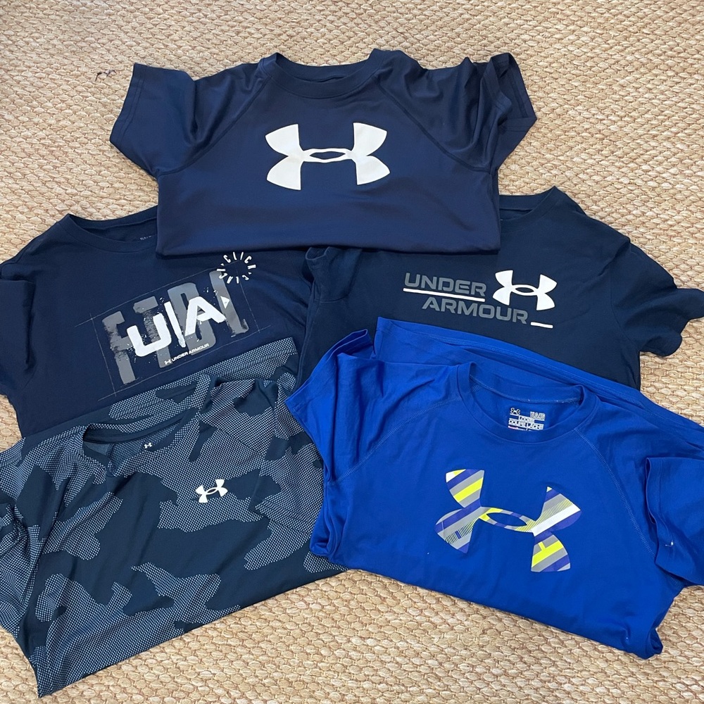 Lot of 5 blue Under Armour boys’ shirts